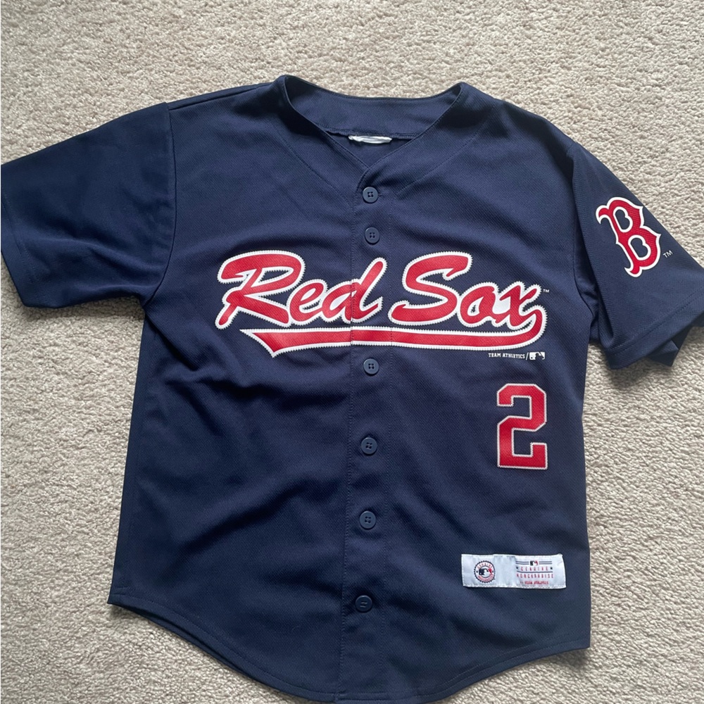 Kids Red Sox Navy Blue Jersey